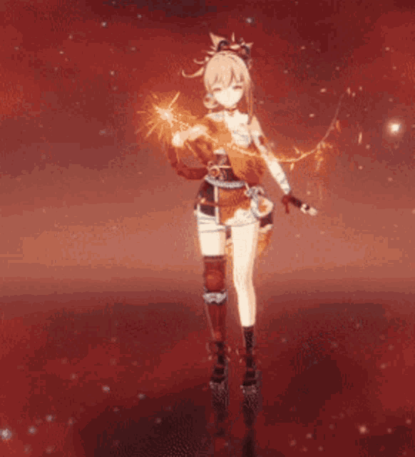 a girl with a crown on her head is holding a firework display .