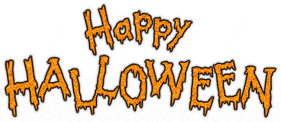 the word halloween is written in orange and black