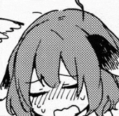 a black and white drawing of a girl with long hair and a ponytail .