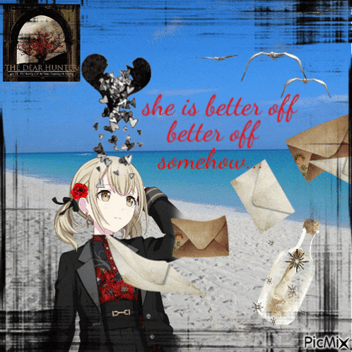 a picture of a girl with the words she is better off better off somehow written on it
