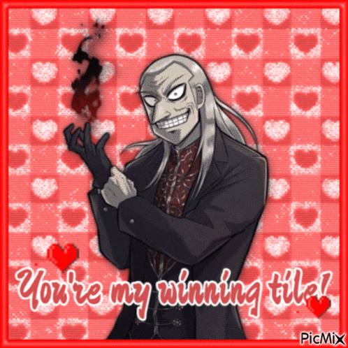 a picture of a man with long hair and the words " you 're my winning title "