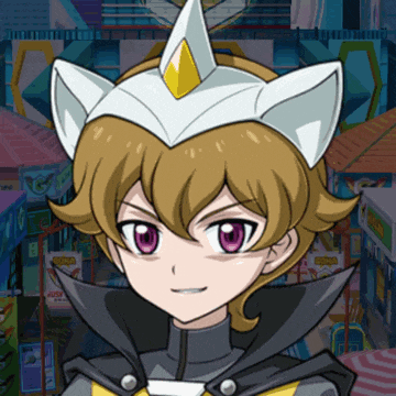 a cartoon character is wearing a cat ear helmet and a black cape