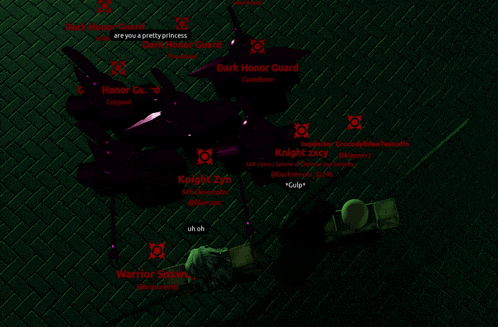 a screenshot of a video game that says dark honor guard guardian