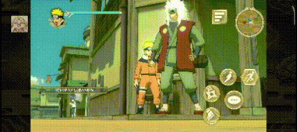 a screenshot of a video game with naruto and jiraiya on it