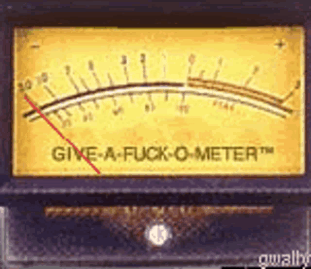 a meter that says give a fuck o meter