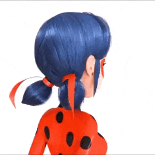 ladybug from miraculous ladybug is wearing a red and black suit and a red mask .