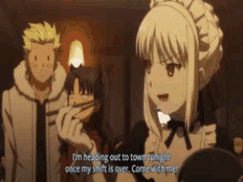 a girl in a maid outfit says i 'm heading out to town tonight