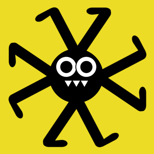 a drawing of a spider with a face and eyes