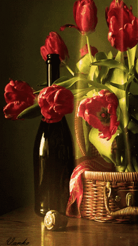 Flowers Wine GIF - Flowers Wine Flowers And Wine GIFs
