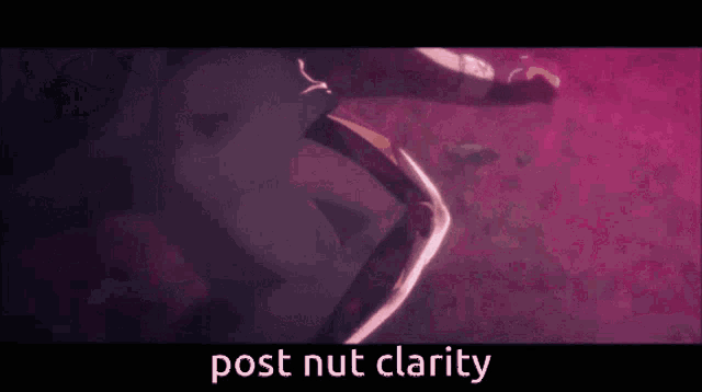 a purple background with the words post nut clarity