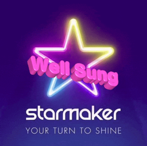 a logo for well sung starmaker with a neon star