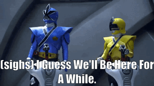 Power Rangers Blue Ranger GIF - Power Rangers Blue Ranger I Guess Well Be Here For A While GIFs