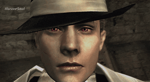 a close up of a man 's face with the words illusive soul visible