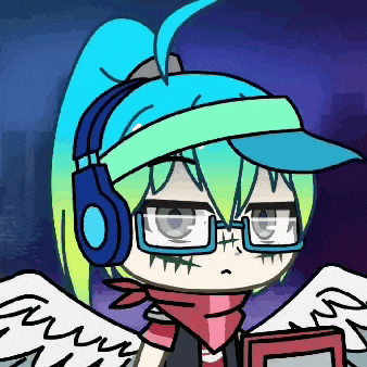 a cartoon character wearing headphones and a hat