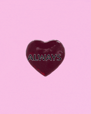 a pink and red background with the word always on it