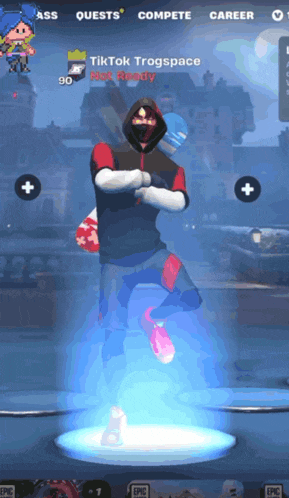 a screenshot of a video game shows a character named tiktok trogspace