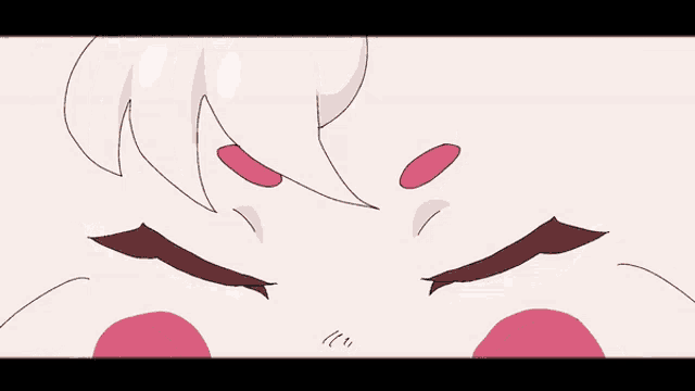 a close up of a cartoon character 's eyes with a slight smirk on their face