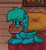 a pixel art drawing of a pony eating a piece of cake