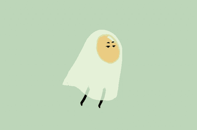 a cartoon drawing of a fried egg with legs
