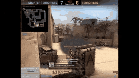a screen shot of a video game with counter-terrorists 7 and terrorists 6