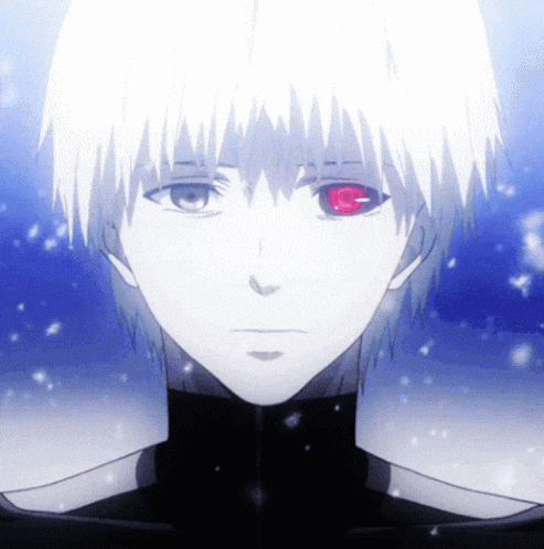 a close up of a person 's face with red eyes
