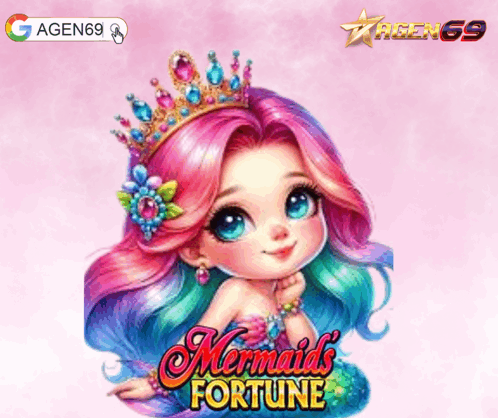 a picture of a mermaid with the words mermaids fortune written on it