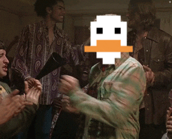 a pixelated image of a man with a duck face