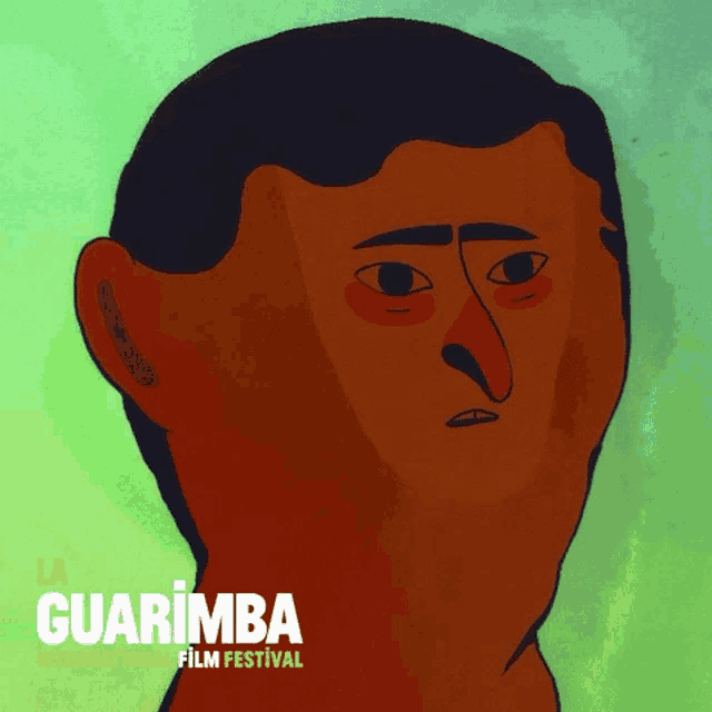 a poster for the guarimba film festival with a cartoon face