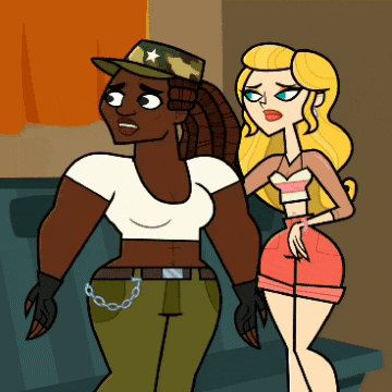 two cartoon characters are standing next to each other with one wearing a camouflage hat