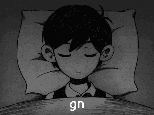 a black and white drawing of a boy with the word gn below him