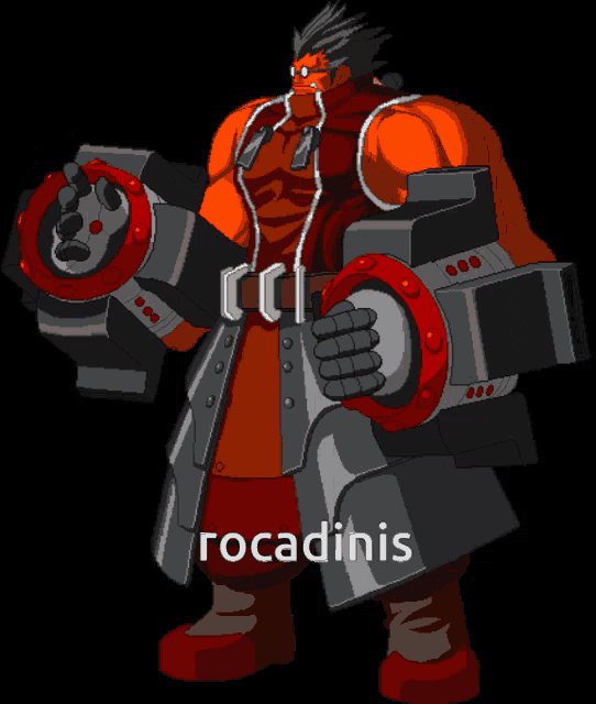 a cartoon character with the name rocadinis written on the bottom