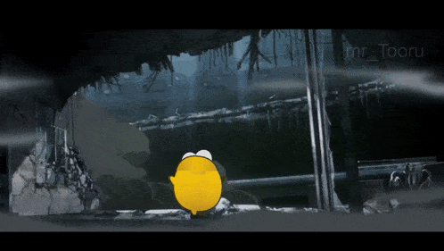 a yellow cartoon character with the name mr_tooru at the top