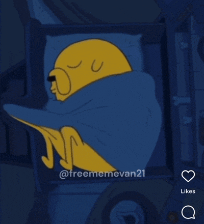 a cartoon character is wrapped in a blue blanket and has the hashtag freememevan21