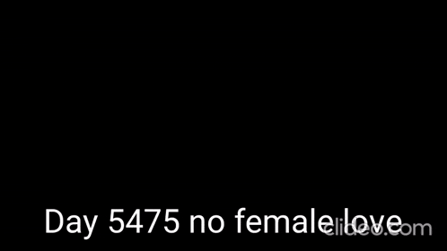 a black and white drawing of a boy with the words `` day 3475 no female love com '' written below it .