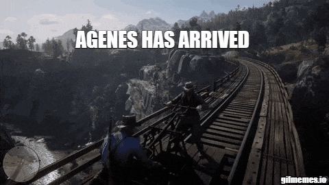 a video game scene with the words agenes has arrived on the bottom