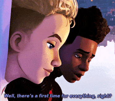 a cartoon character says well there 's a first time for everything right '
