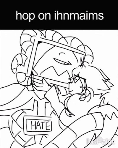 a black and white drawing of a man with a sign that says hate on it