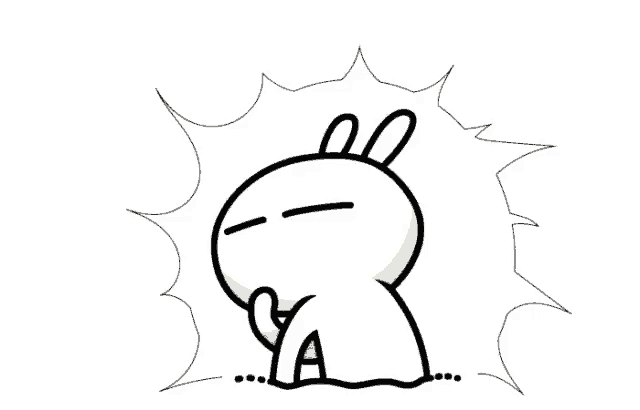 a black and white drawing of a rabbit with the letter a on it