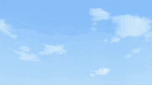 a cartoon girl with blonde hair and blue eyes looks up at the sky