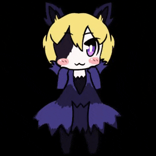 a cartoon drawing of a girl in a purple dress
