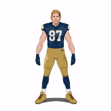 a cartoon drawing of a football player wearing a number 1 jersey