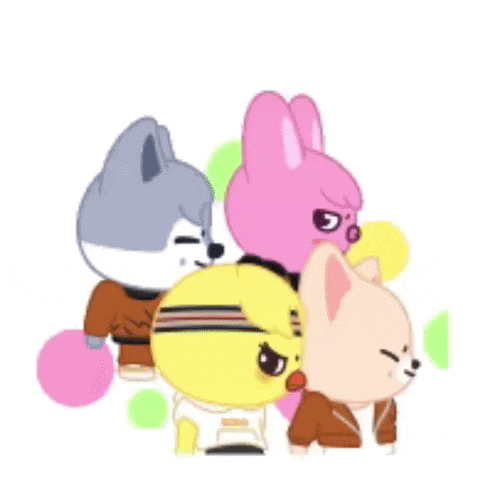 a group of cartoon characters standing next to each other with the words class written above them .
