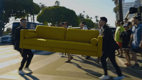 Carrying The Couch Crash GIF - Carrying The Couch Crash Adams GIFs