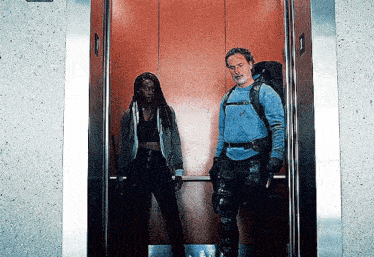 Rick Michonne Elevator Michonne Rick Elevator GIF - Rick Michonne Elevator Michonne Rick Elevator Richonne Elevator GIFs