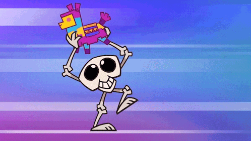Stolen Piñata Skeleton GIF - Stolen Piñata Skeleton Om Nom GIFs