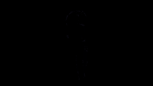 a man is standing in a dark room with the word higher written above him