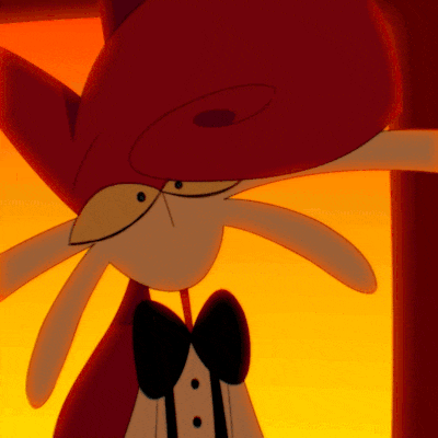 a close up of a cartoon character with a bow tie