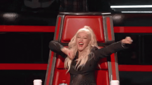 The Voice - Christina Excited GIF - The Voice Christina Aguilera Happy GIFs