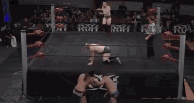 Dive Prowrestling GIF - Dive Prowrestling Ring Of Honor GIFs