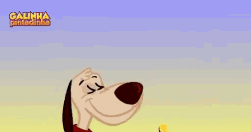a cartoon of a dog with the words " galinha pintadinha " on the top